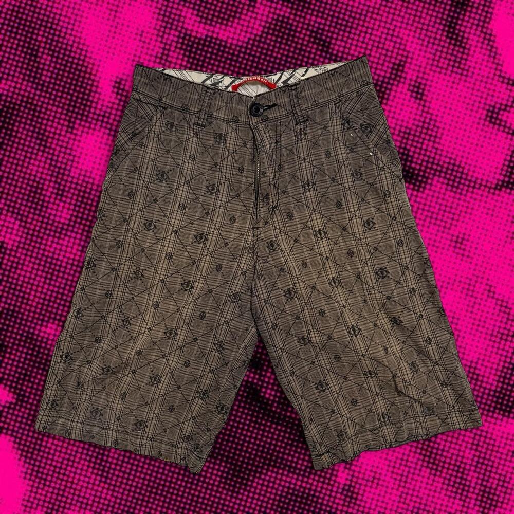 Y2k printed plaid bermuda shorts